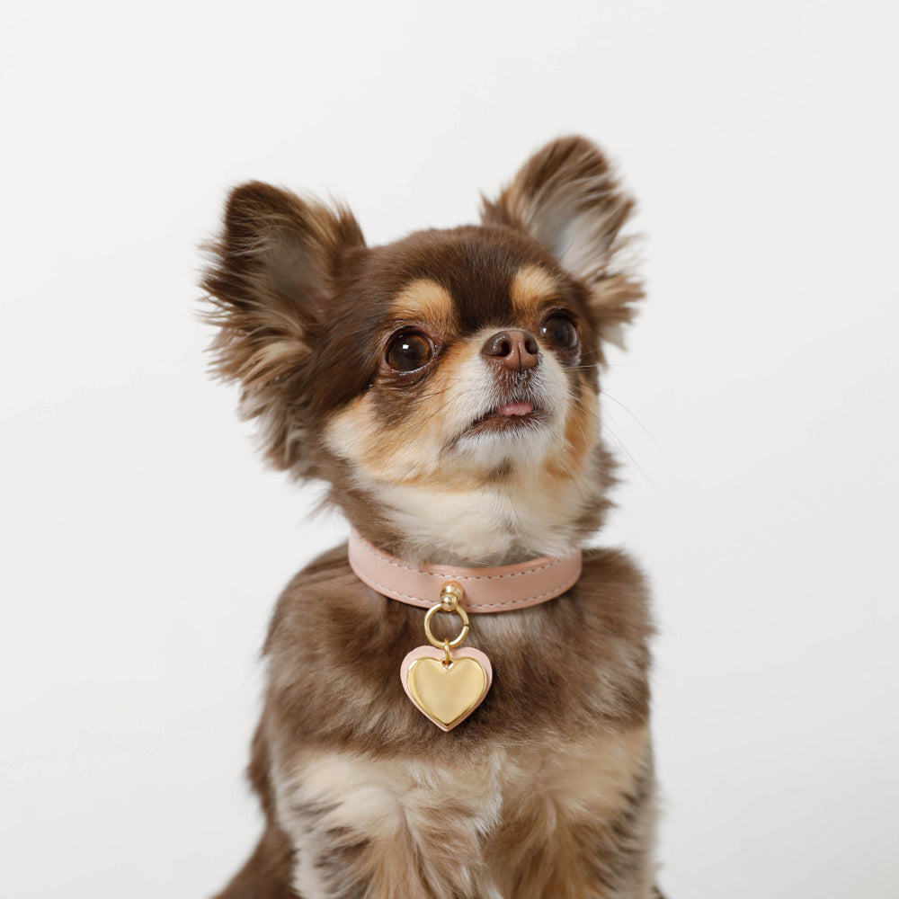 Heart charm leather color [Compatible with name engraving]