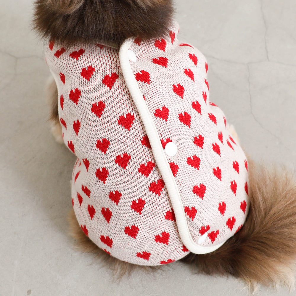 Heart pattern 2way reversible vest
