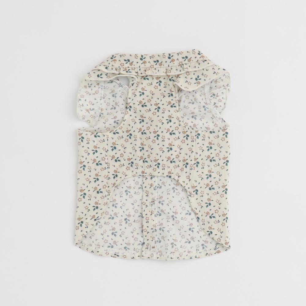 cotton flower ruffle blouse