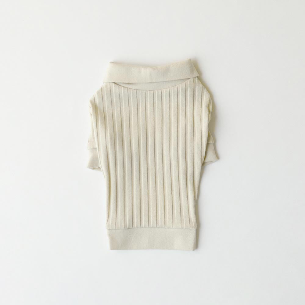 Rib knit tops with collar