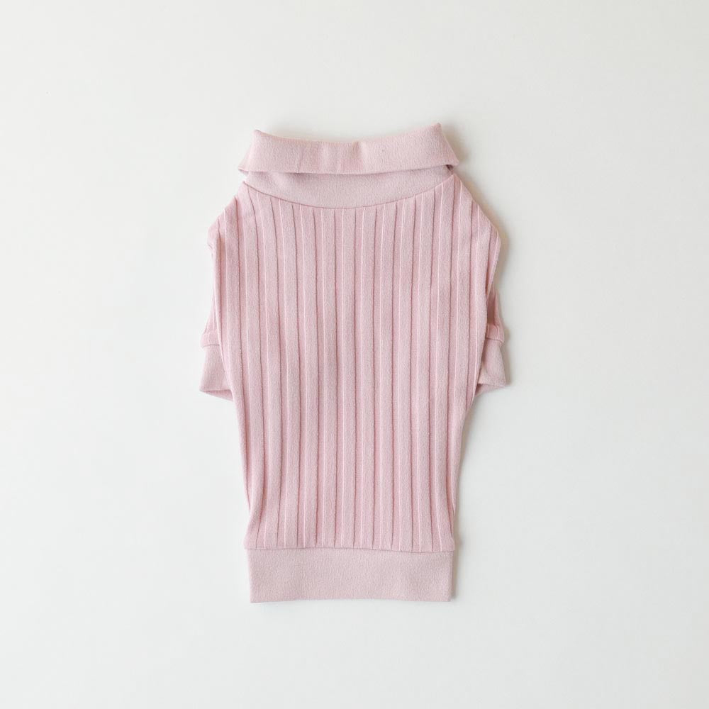 Rib knit tops with collar
