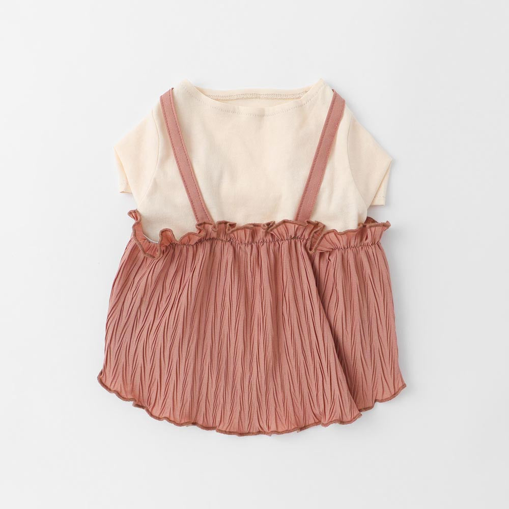 ランダムプリーツTシャツワンピース