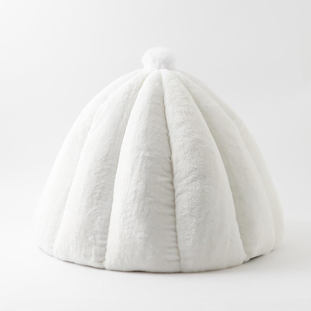 Dome-shaped semi-closed pet house with cushion